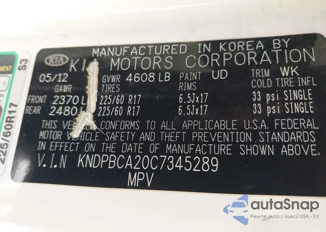 2012 Kia Sportage Lx from USA, damaged, VIN KNDPBCA20C7345289